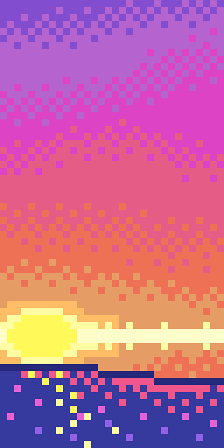 pixel art sunrise